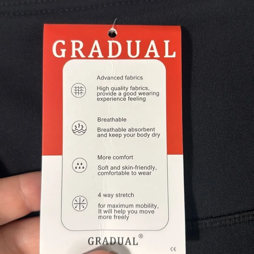 NWT New Gradual Black Leggings with pockets Size Large